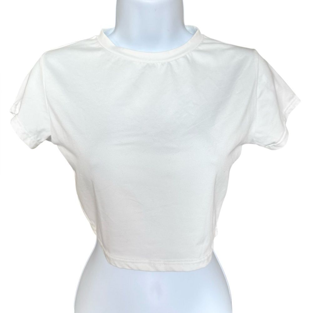White Cropped Tee Size S